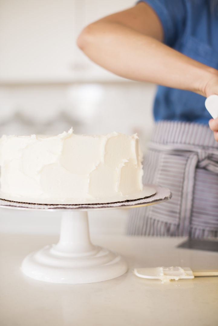 Cake on a turntable.