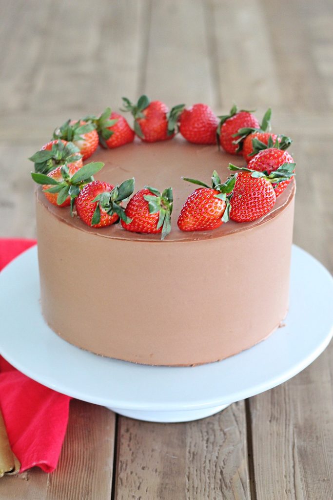 Chocolate Strawberry Nutella Valentine cake
