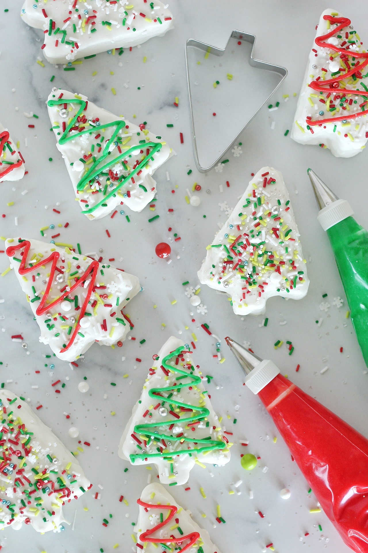 White chocolate covered petit fours.