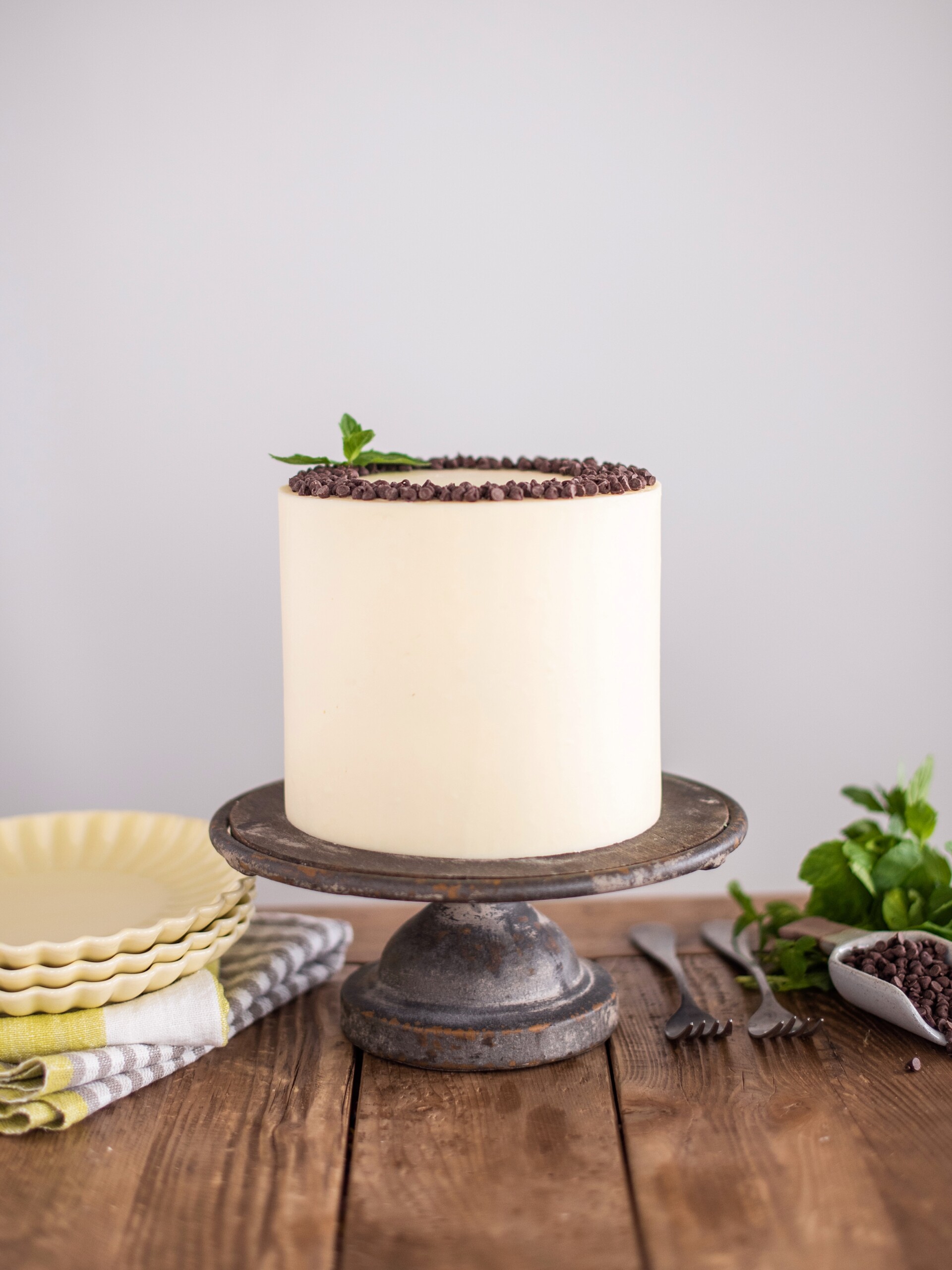 Fresh Mint Chocolate Chip Cake