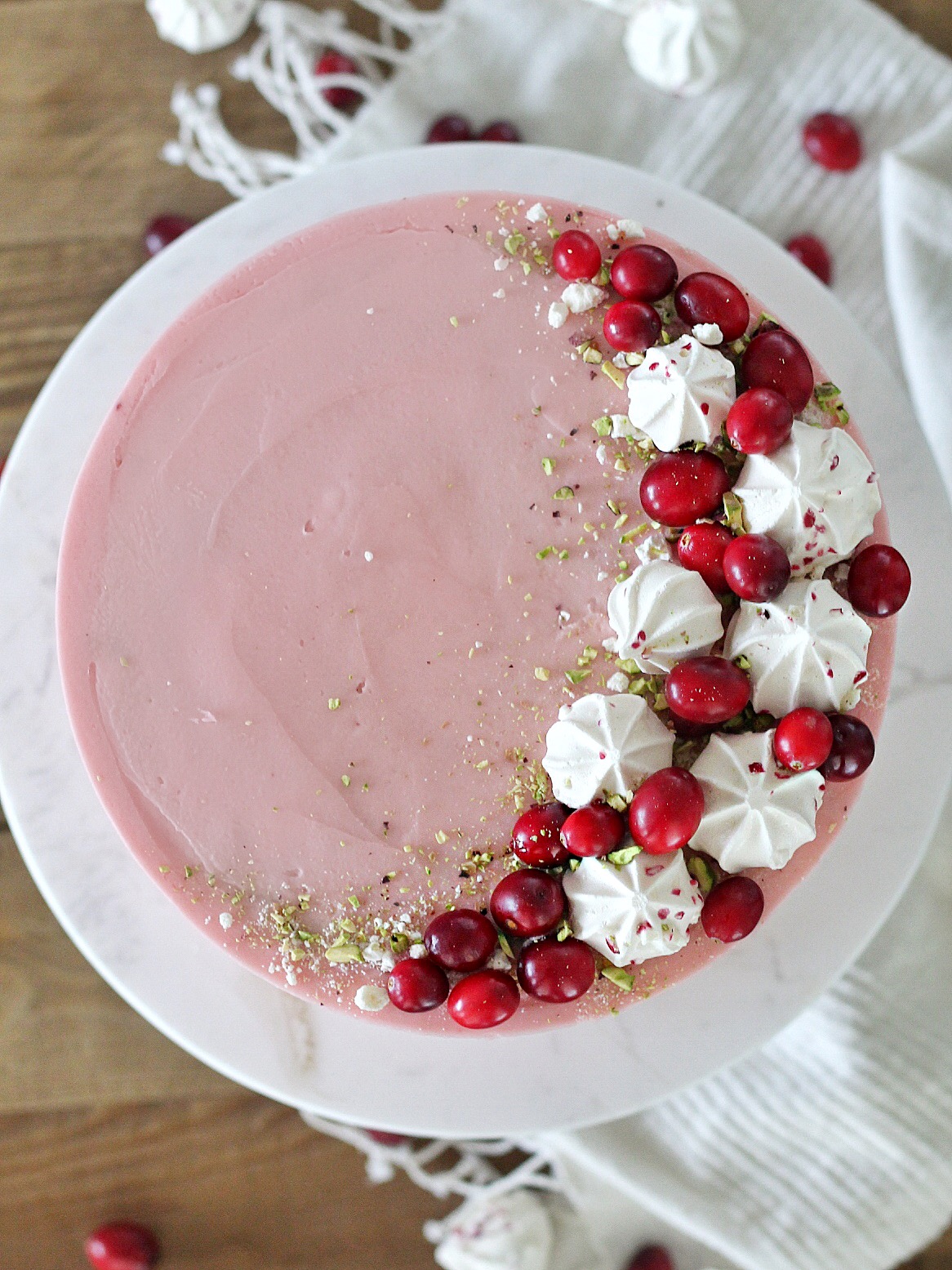 Top view of a cake.